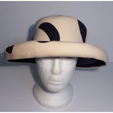 Halston Bowler Derby Hat Beige Blue   eb-59944647